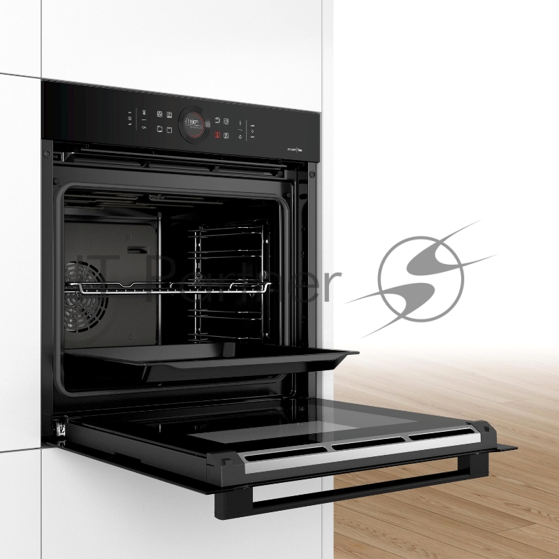 Электрический духовой шкаф Carbon Black,59.5x59.4x54.8 см, 71л, дисплей, 8 режимов