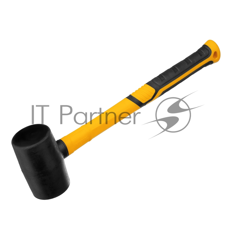 Киянка резиновая, 225 г, черная, фибергласовая рукоятка c TPR покрытием// Denzel