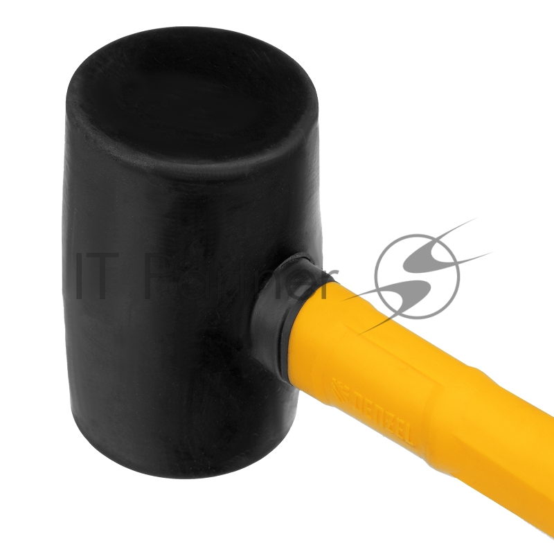 Киянка резиновая, 225 г, черная, фибергласовая рукоятка c TPR покрытием// Denzel