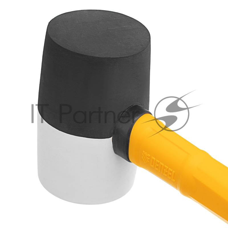 Киянка резиновая, 225 г, черно-белая, фибергласовая рукоятка c TPR покрытием// Denzel