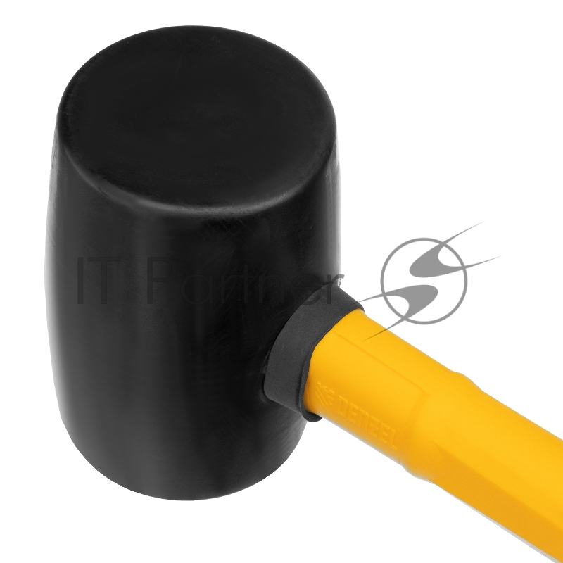 Киянка резиновая, 450 г, черная, фибергласовая рукоятка c TPR покрытием// Denzel