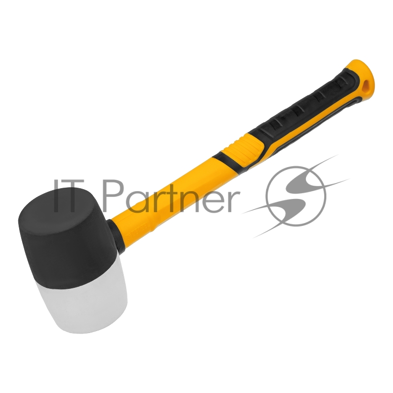 Киянка резиновая, 450 г, черно-белая, фибергласовая рукоятка c TPR покрытием// Denzel