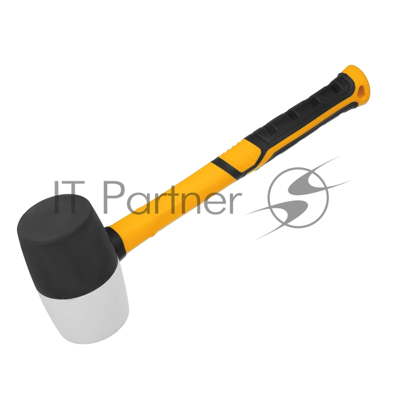 Киянка резиновая, 680 г, черно-белая, фибергласовая рукоятка c TPR покрытием// Denzel