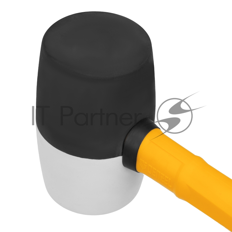 Киянка резиновая, 680 г, черно-белая, фибергласовая рукоятка c TPR покрытием// Denzel