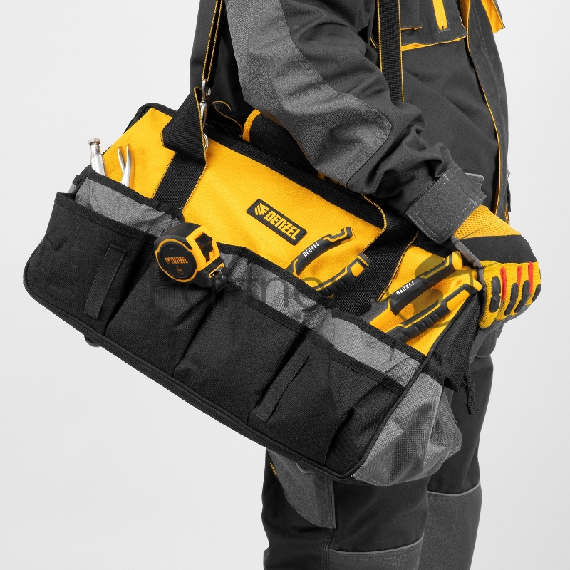 Сумка для инструмента, 500х245х300 мм, 20 карман.,съемный органайз. 10 карман.,наплеч. рем.// Denzel