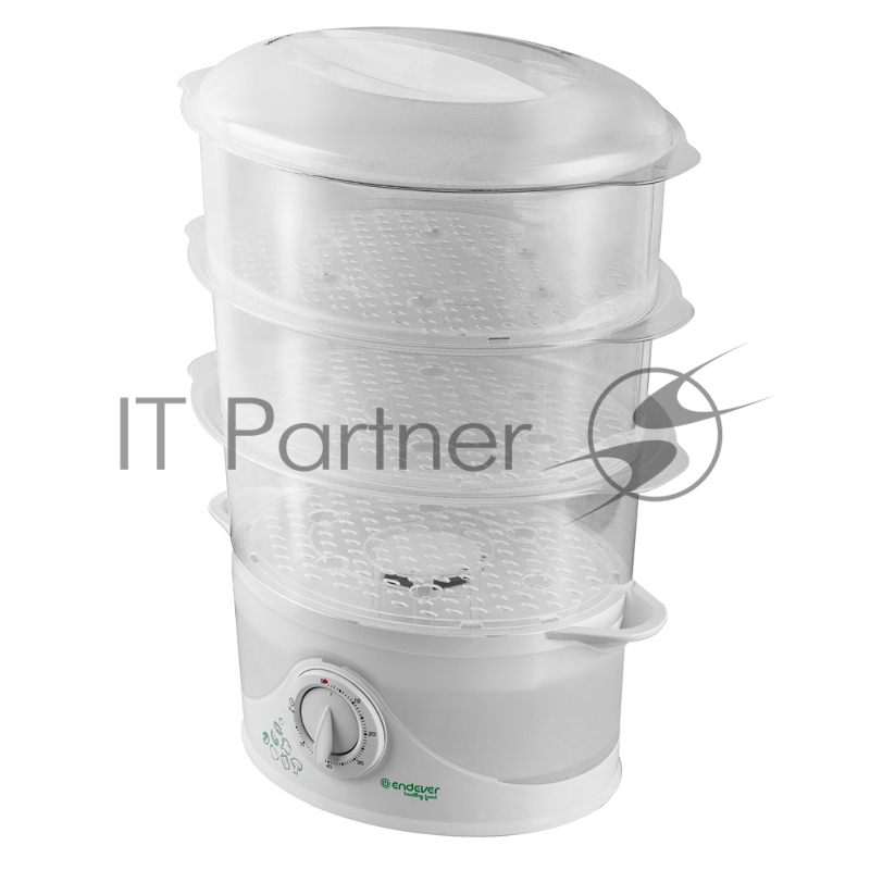 Пароварка электрическая Endever Vita-177, белый, мощность 1000 Вт, объем 9 л, таймер 60 минут, двойная защита, 4 шт./уп.