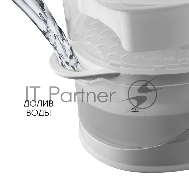 Пароварка электрическая Endever Vita-177, белый, мощность 1000 Вт, объем 9 л, таймер 60 минут, двойная защита, 4 шт./уп.