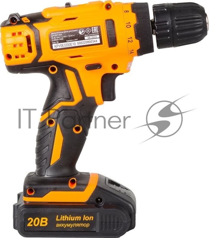 Дрель-шуруповерт аккумуляторная ДА-20Л-2КА с набором оснастки 65 предметов Вихрь