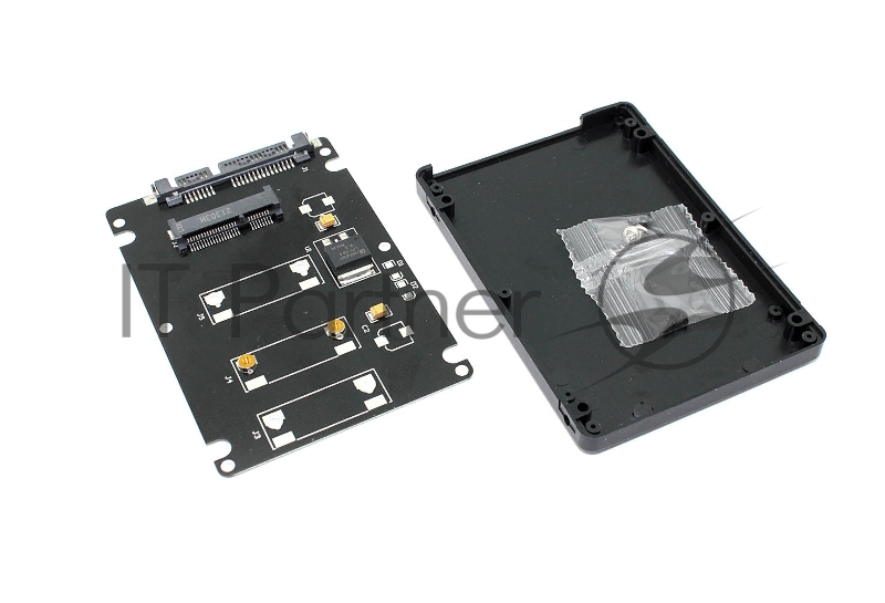 Бокс для SSD диска MSATA с выходом SATA пластиковый, черный