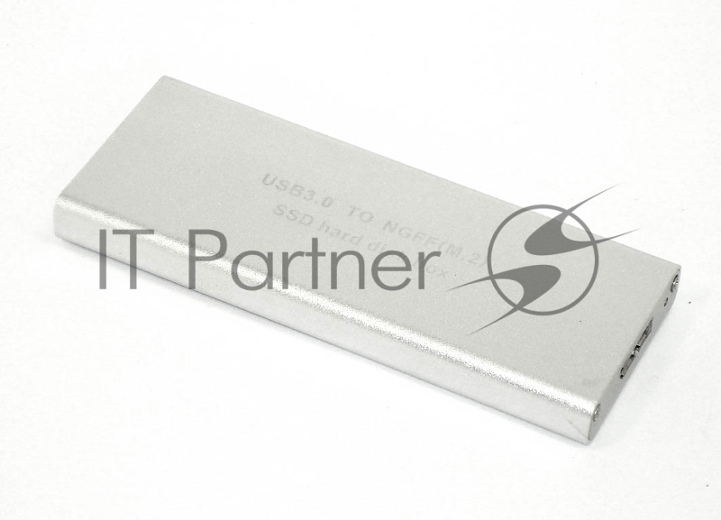 Бокс для SSD диска NGFF (M2) с выходом USB 3.0 алюминиевый, серебристый