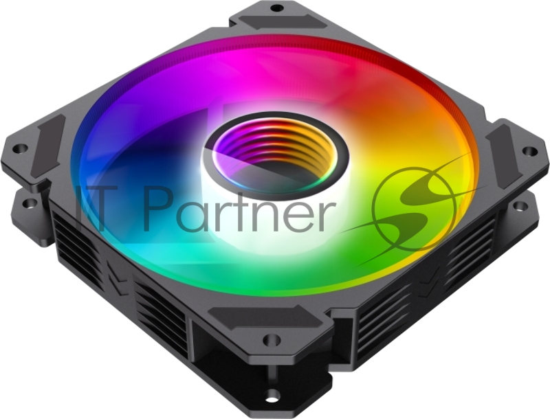 Кулер для корпуса ПК Gamemax FN-12Rainbow-C9, 12CM ARGB Rainbow Fan, frame with reflective design, 3pin+4Pin connector