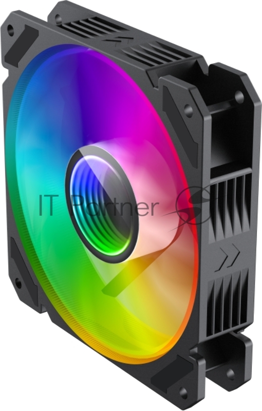 Кулер для корпуса ПК Gamemax FN-12Rainbow-C9, 12CM ARGB Rainbow Fan, frame with reflective design, 3pin+4Pin connector