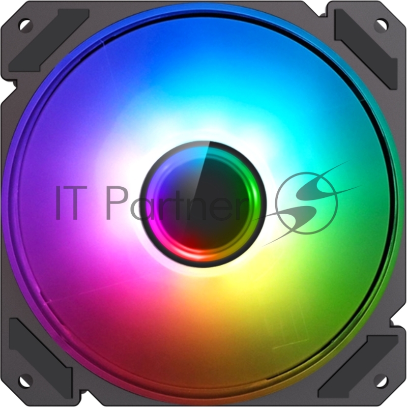 Кулер для корпуса ПК Gamemax FN-12Rainbow-C9, 12CM ARGB Rainbow Fan, frame with reflective design, 3pin+4Pin connector