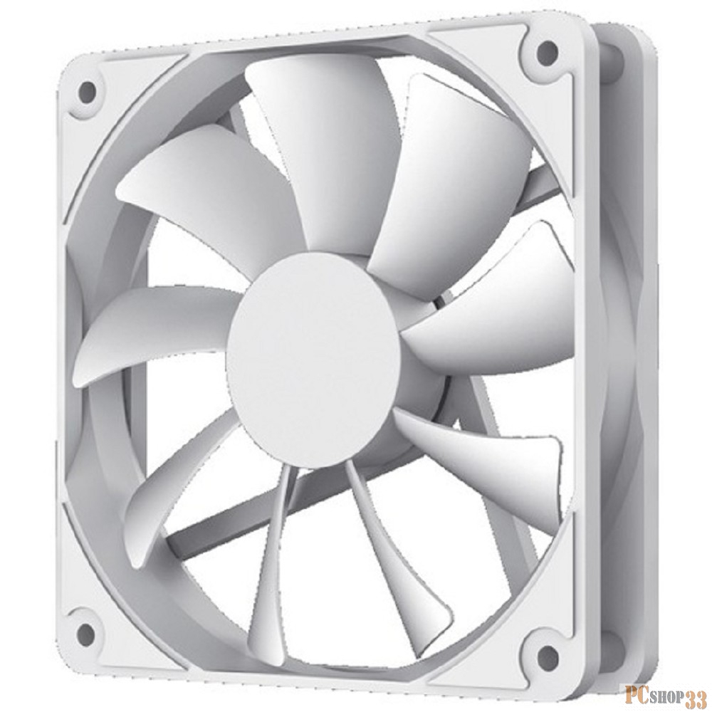 Кулер для корпуса ПК Gamemax GMX-WFBK-Full White, 12CM white fan, white blade, 3pin+4Pin connector