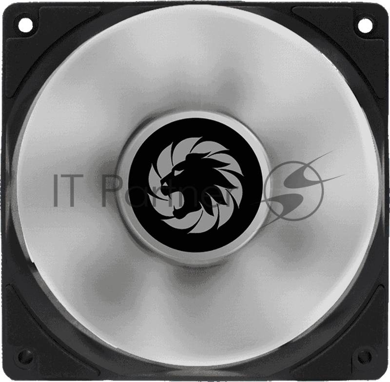 Кулер для корпуса ПК Gamemax GMX-WFBK-WT, 12CM black fan, white blade, 3pin+4Pin connector