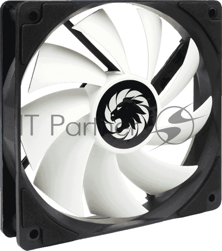 Кулер для корпуса ПК Gamemax GMX-WFBK-WT, 12CM black fan, white blade, 3pin+4Pin connector