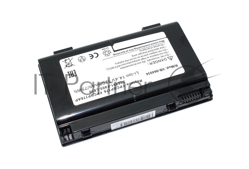 Аккумуляторная батарея для ноутбука Fujitsu LifeBook A1220 14.4V 5200mAh BP176-4S2P OEM черная