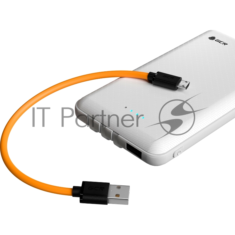 Кабель GCR QC 0.3m MicroUSB, быстрая зарядка, оранжевый TPE, черные коннекторы, 28/22 AWG, GCR-53280