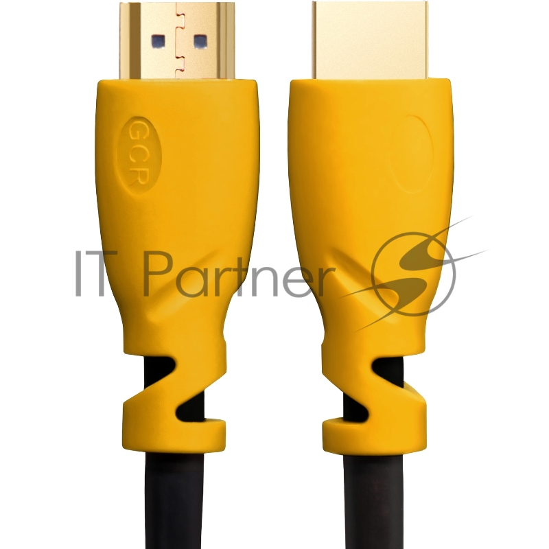 Кабель GCR 2.0m HDMI версия 1.4, черный, желтые коннекторы, OD7.3mm, 30/30 AWG, позолоченные контакты, Ethernet 10.2 Гбит/с, 3D, 4K GCR-HM340-2.0m, экран