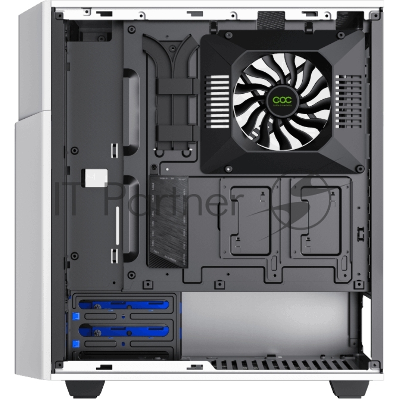 Компьютерный корпус, без блока питания ATX/ Gamemax Contac COC WB ATX case, black/white, w/o PSU, w/2xUSB3.0, w/1x14cm ARGB front fan(GMX-FN14-Rainbow-C9), w/1x12cm ARGB rear fan(GMX-FN12-