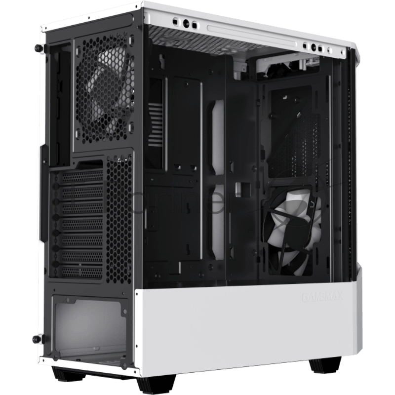 Компьютерный корпус, без блока питания ATX/ Gamemax Contac COC WB ATX case, black/white, w/o PSU, w/2xUSB3.0, w/1x14cm ARGB front fan(GMX-FN14-Rainbow-C9), w/1x12cm ARGB rear fan(GMX-FN12-
