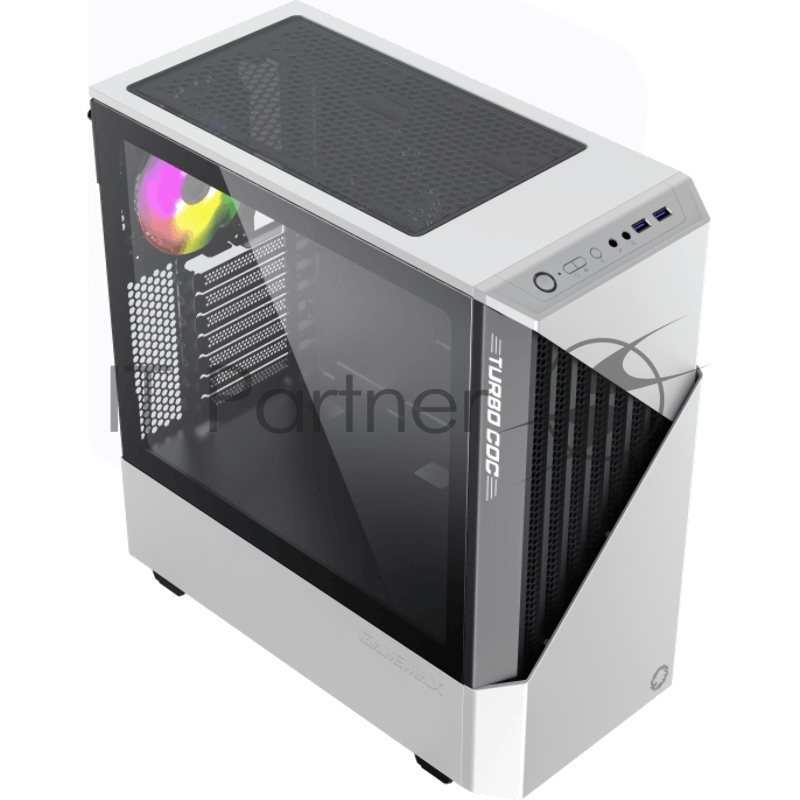 Компьютерный корпус, без блока питания ATX/ Gamemax Contac COC WB ATX case, black/white, w/o PSU, w/2xUSB3.0, w/1x14cm ARGB front fan(GMX-FN14-Rainbow-C9), w/1x12cm ARGB rear fan(GMX-FN12-
