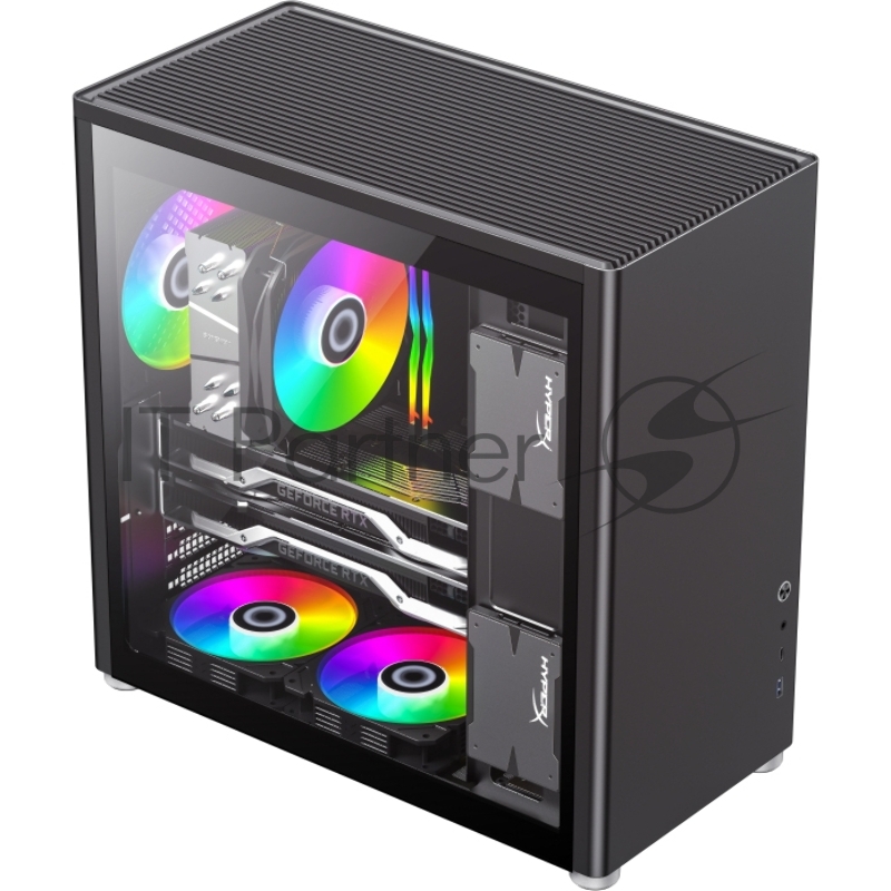 Компьютерный корпус, без блока питания ATX/ Gamemax Spark Pro Black ATX case, black, w/o PSU, w/1xUSB3.0+1xType-C, 1xCombo Audio