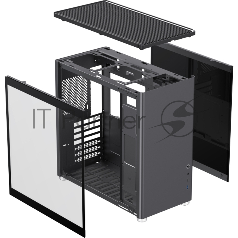 Компьютерный корпус, без блока питания ATX/ Gamemax Spark Pro Black ATX case, black, w/o PSU, w/1xUSB3.0+1xType-C, 1xCombo Audio