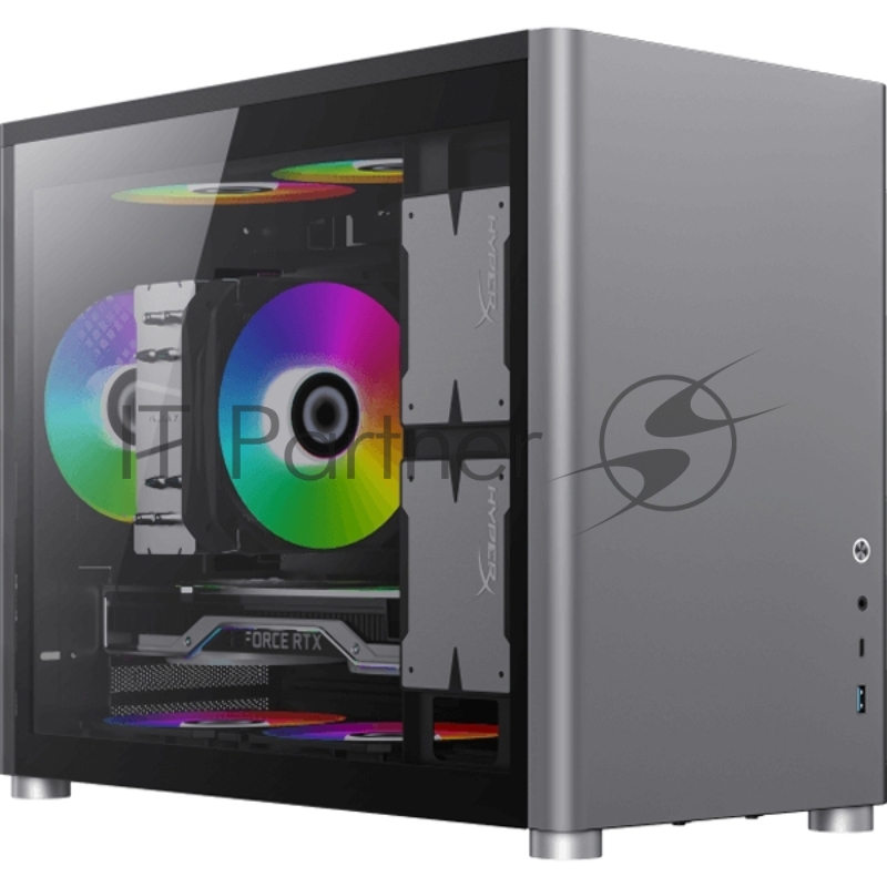 Компьютерный корпус, без блока питания mATX/ Gamemax Spark Grey mATX case, grey, w/o PSU, w/1xUSB3.0+1xType-C, 1xCombo Audio