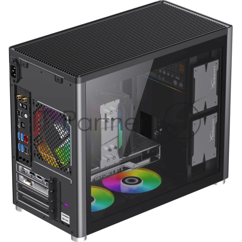 Компьютерный корпус, без блока питания mATX/ Gamemax Spark Grey mATX case, grey, w/o PSU, w/1xUSB3.0+1xType-C, 1xCombo Audio