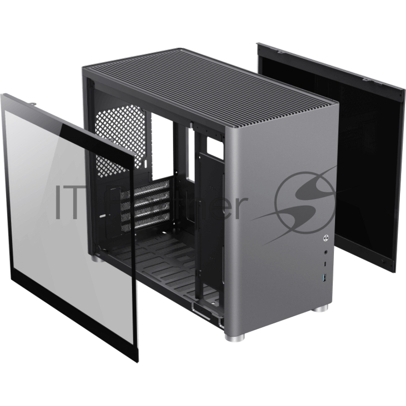 Компьютерный корпус, без блока питания mATX/ Gamemax Spark Grey mATX case, grey, w/o PSU, w/1xUSB3.0+1xType-C, 1xCombo Audio
