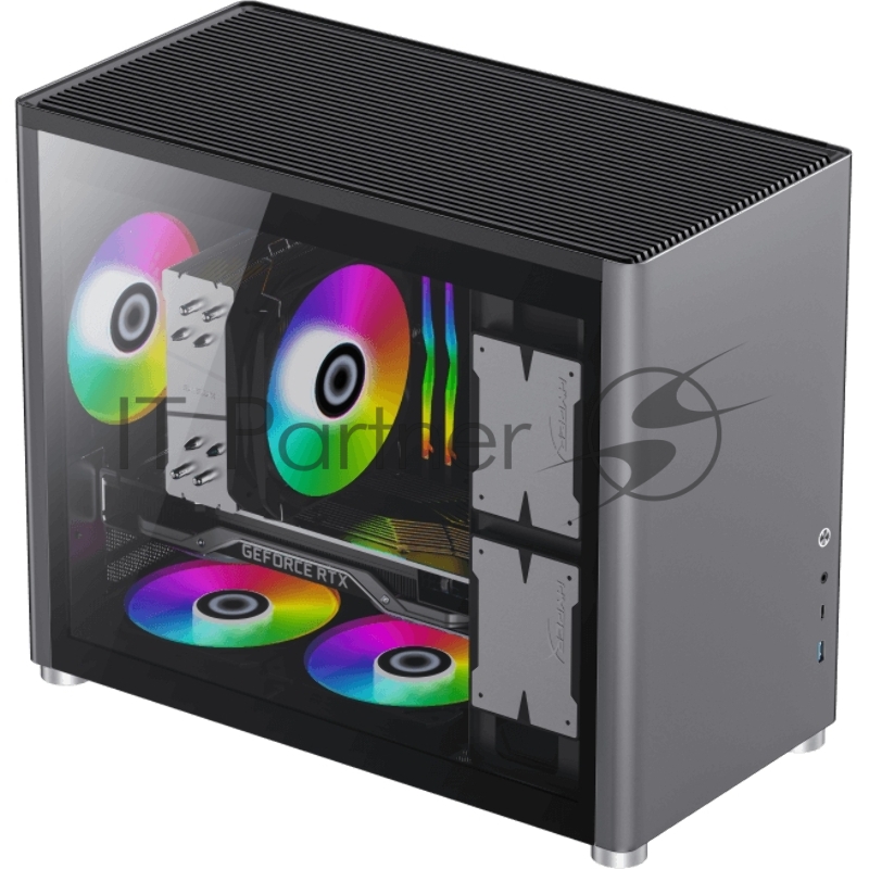 Компьютерный корпус, без блока питания mATX/ Gamemax Spark Grey mATX case, grey, w/o PSU, w/1xUSB3.0+1xType-C, 1xCombo Audio