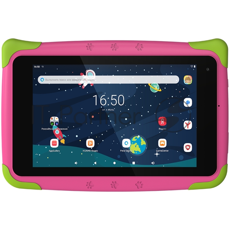 Планшет Topdevice Kids Tablet K7, 7.0 (1024x600) IPS display, Android 11 (Go edition) + HMS apps, up to 1.8GHz 4-core RK3566, 2/16GB, BT 4.1, WiFi, USB-C, microSD card slot, 0.3MP front cam + 2.0MP rear cam, 3000mAh bat, Pink