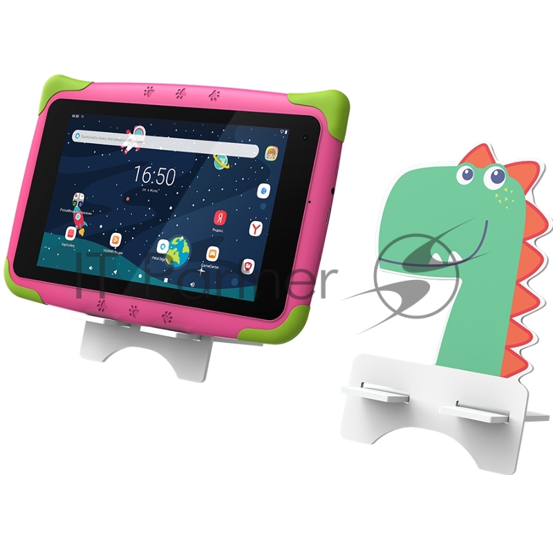 Планшет Topdevice Kids Tablet K7, 7.0 (1024x600) IPS display, Android 11 (Go edition) + HMS apps, up to 1.8GHz 4-core RK3566, 2/16GB, BT 4.1, WiFi, USB-C, microSD card slot, 0.3MP front cam + 2.0MP rear cam, 3000mAh bat, Pink