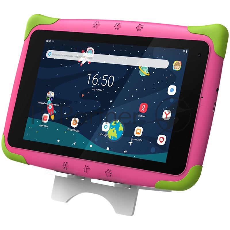 Планшет Topdevice Kids Tablet K7, 7.0 (1024x600) IPS display, Android 11 (Go edition) + HMS apps, up to 1.8GHz 4-core RK3566, 2/16GB, BT 4.1, WiFi, USB-C, microSD card slot, 0.3MP front cam + 2.0MP rear cam, 3000mAh bat, Pink