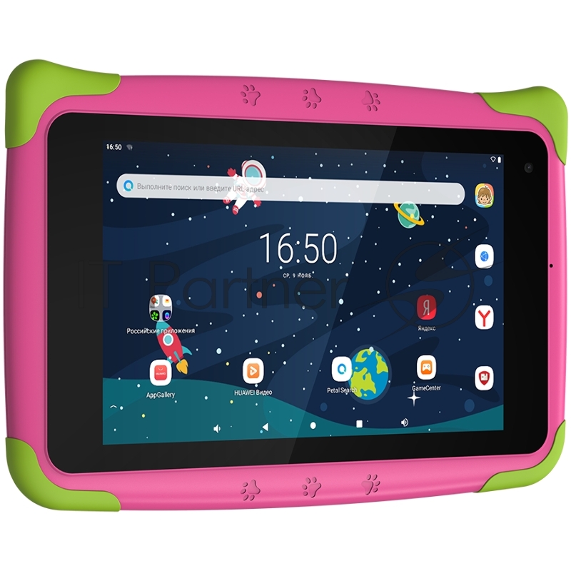Планшет Topdevice Kids Tablet K7, 7.0 (1024x600) IPS display, Android 11 (Go edition) + HMS apps, up to 1.8GHz 4-core RK3566, 2/16GB, BT 4.1, WiFi, USB-C, microSD card slot, 0.3MP front cam + 2.0MP rear cam, 3000mAh bat, Pink