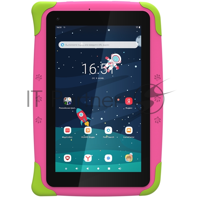 Планшет Topdevice Kids Tablet K7, 7.0 (1024x600) IPS display, Android 11 (Go edition) + HMS apps, up to 1.8GHz 4-core RK3566, 2/16GB, BT 4.1, WiFi, USB-C, microSD card slot, 0.3MP front cam + 2.0MP rear cam, 3000mAh bat, Pink