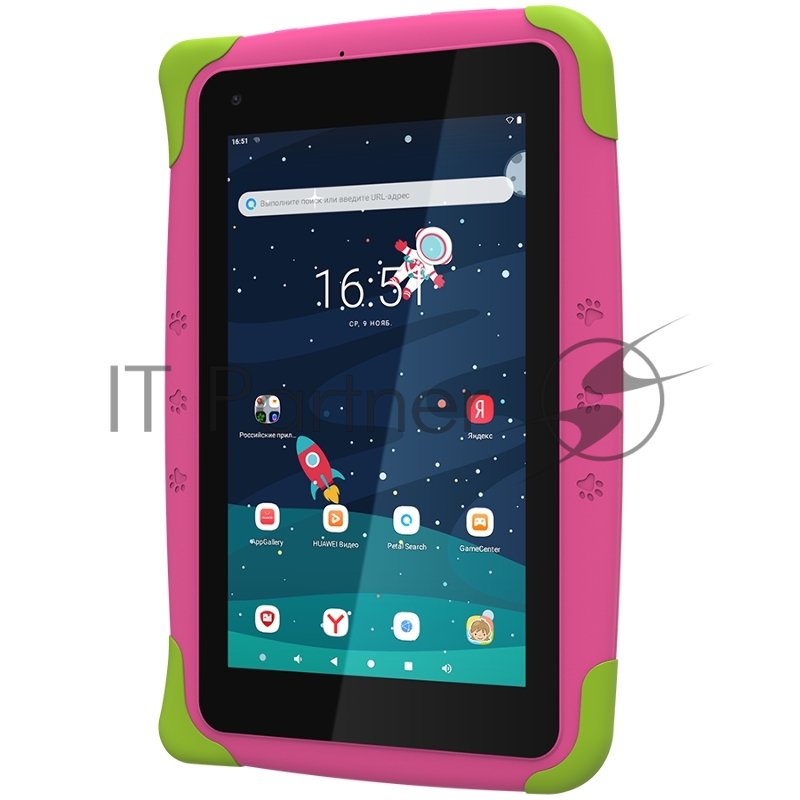 Планшет Topdevice Kids Tablet K7, 7.0 (1024x600) IPS display, Android 11 (Go edition) + HMS apps, up to 1.8GHz 4-core RK3566, 2/16GB, BT 4.1, WiFi, USB-C, microSD card slot, 0.3MP front cam + 2.0MP rear cam, 3000mAh bat, Pink