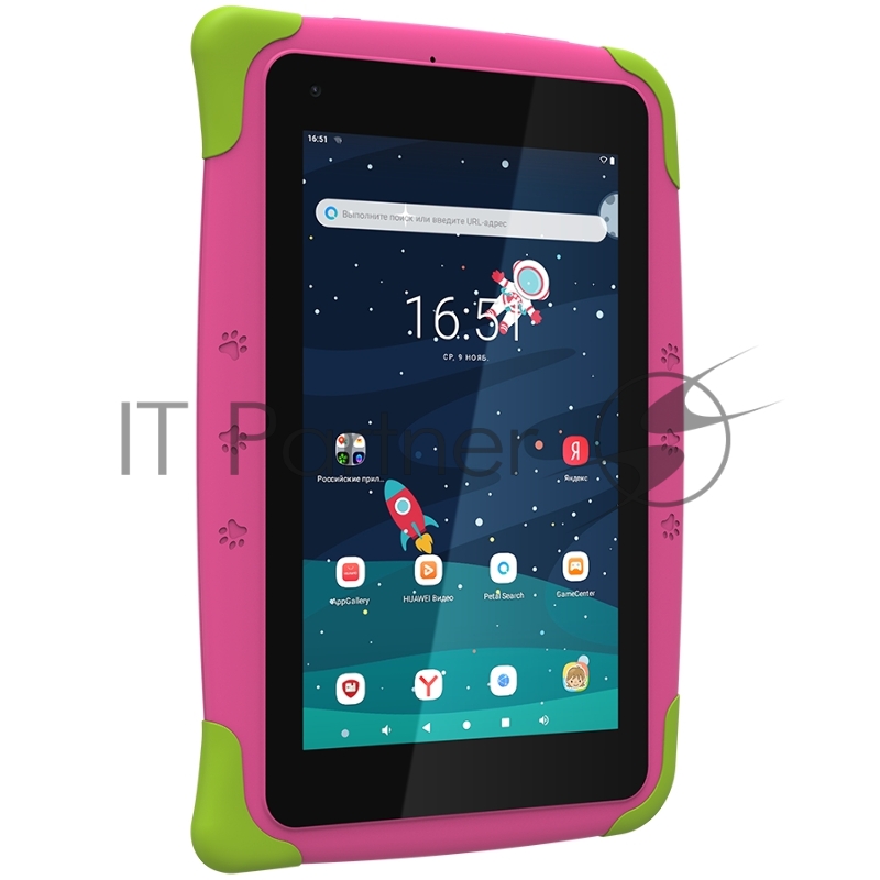 Планшет Topdevice Kids Tablet K7, 7.0 (1024x600) IPS display, Android 11 (Go edition) + HMS apps, up to 1.8GHz 4-core RK3566, 2/16GB, BT 4.1, WiFi, USB-C, microSD card slot, 0.3MP front cam + 2.0MP rear cam, 3000mAh bat, Pink