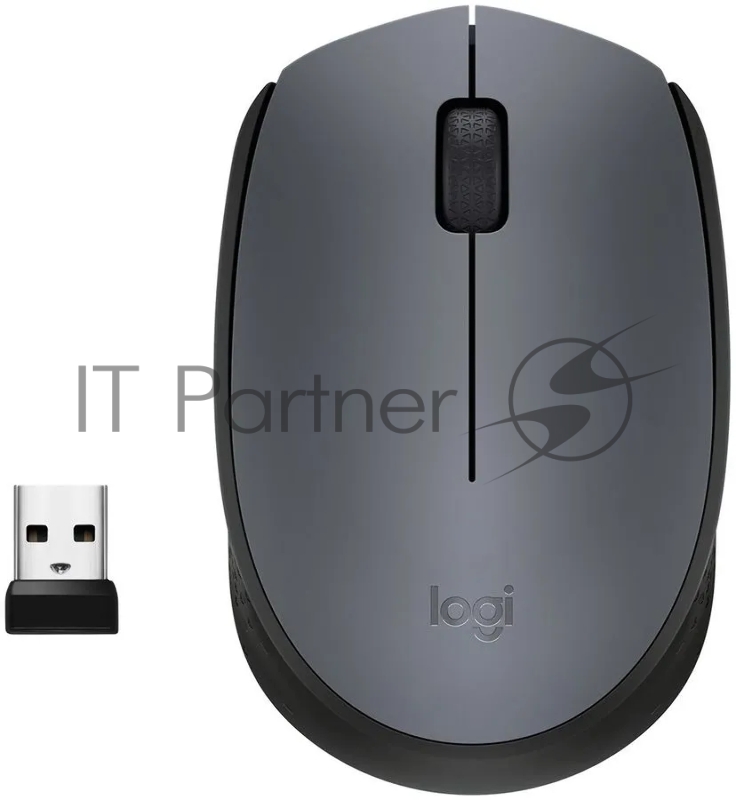 Мышь Logitech M170 черный/темно-серый оптическая (1000dpi) беспроводная USB для ноутбука (2but)