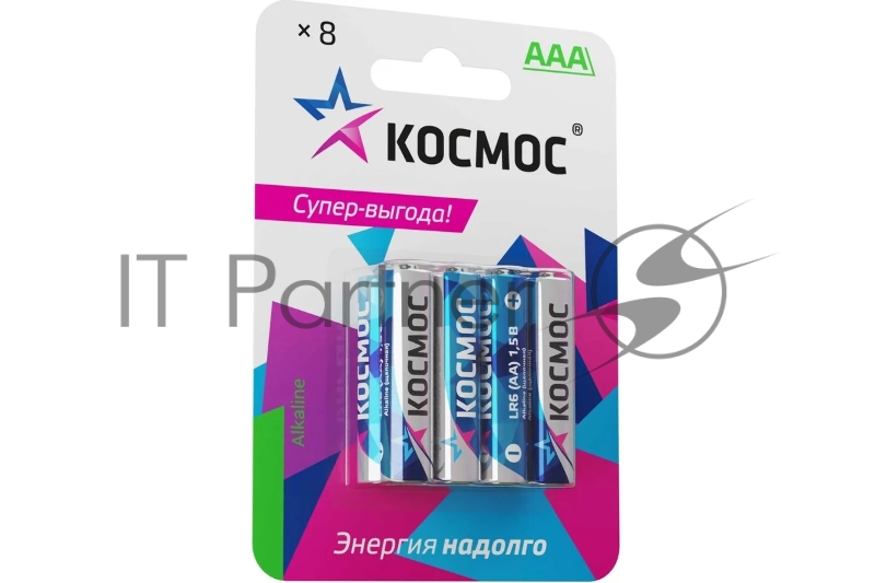 Элемент питания алкалиновый AAA/LR03 BP-8 (блист.8шт) КОСМОС KOCLR03BL8