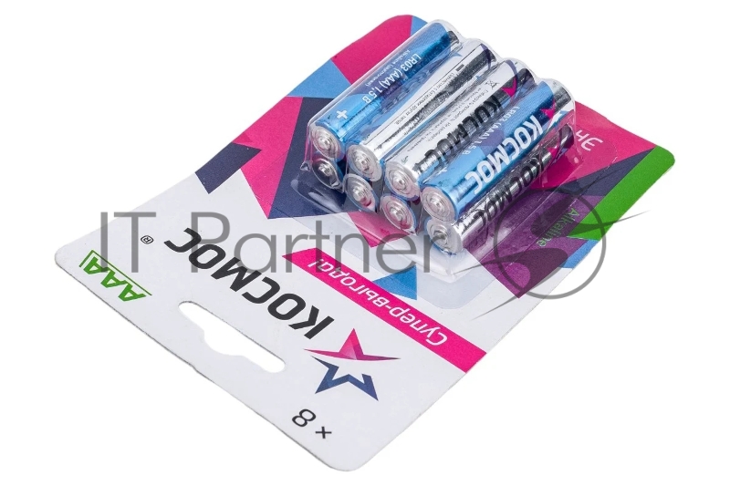 Элемент питания алкалиновый AAA/LR03 BP-8 (блист.8шт) КОСМОС KOCLR03BL8