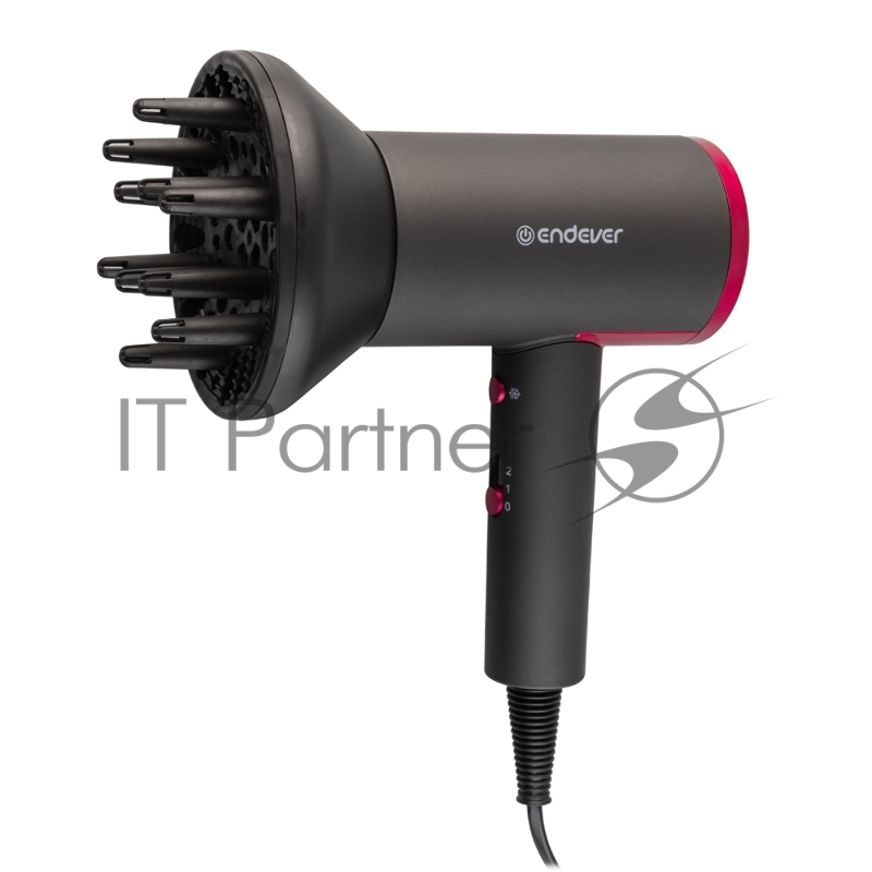 Фен Endever Aurora-479, Мощность 2400 Вт, Режим «холодный воздух», 2 скоростных режима, покрытие Soft Touch