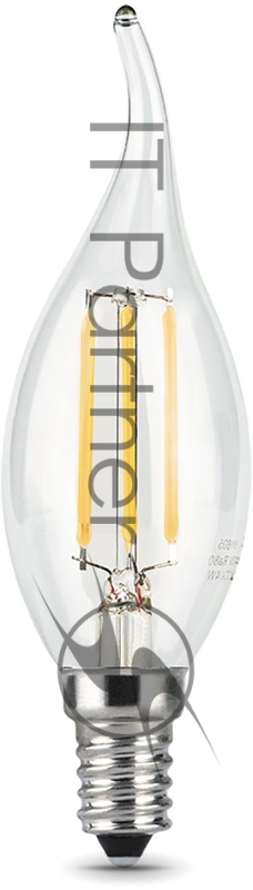 Лампа филам. Gauss Filament 5Вт цок.:E14 свеча 220B 2700K св.свеч.бел.теп. (упак.:10шт) (104801105)