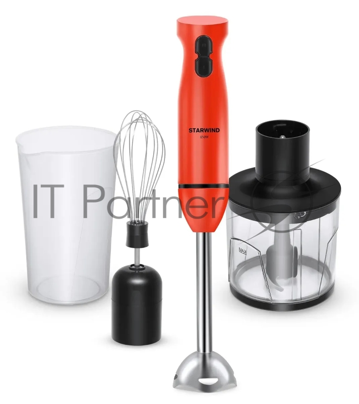 Блендер погружной Starwind SBP2201 850Вт красный/черный