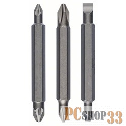 Биты Bosch 2607001745 3 БИТЫ ДВУСТОРОННИЕ 60ММ PH/PZ/S