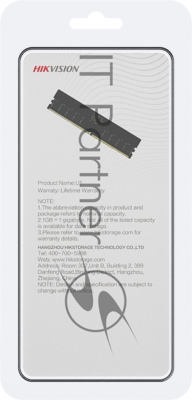 Память DDR4 16Gb 3200MHz Hikvision HKED5161DAA4K7ZK1/16G RTL PC4-25600 CL18 DIMM 288-pin 1.35В Ret