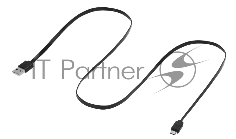 Кабель SunWind USB (m)-micro USB (m) 1м черный плоский