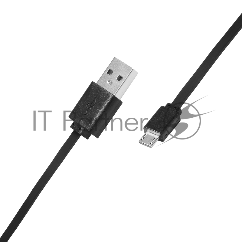 Кабель SunWind USB (m)-micro USB (m) 1м черный плоский