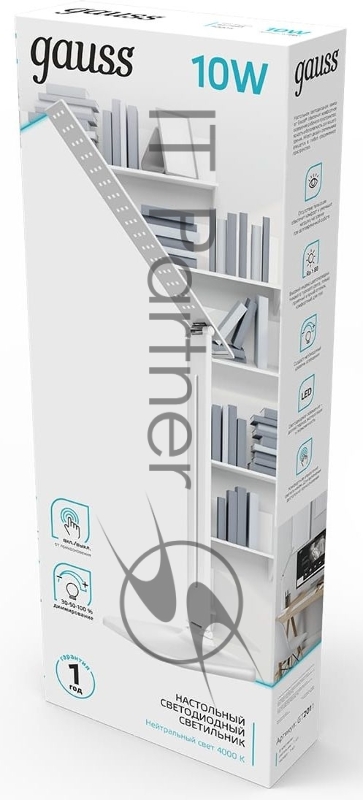 Светильник Gauss GT2011 настольный на подставке белый 10Вт